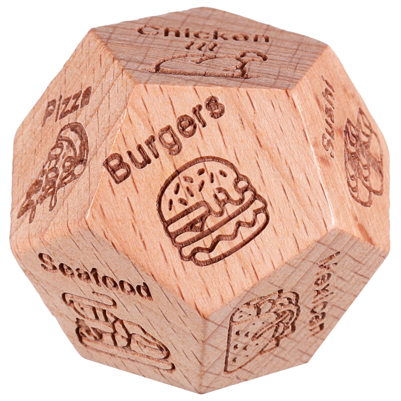 Vaguelly Food Decision Decider for 3.5Cm Boxwood Smooth Finish Letters Playful Dinner Game for Romantic Dates Anniversaries