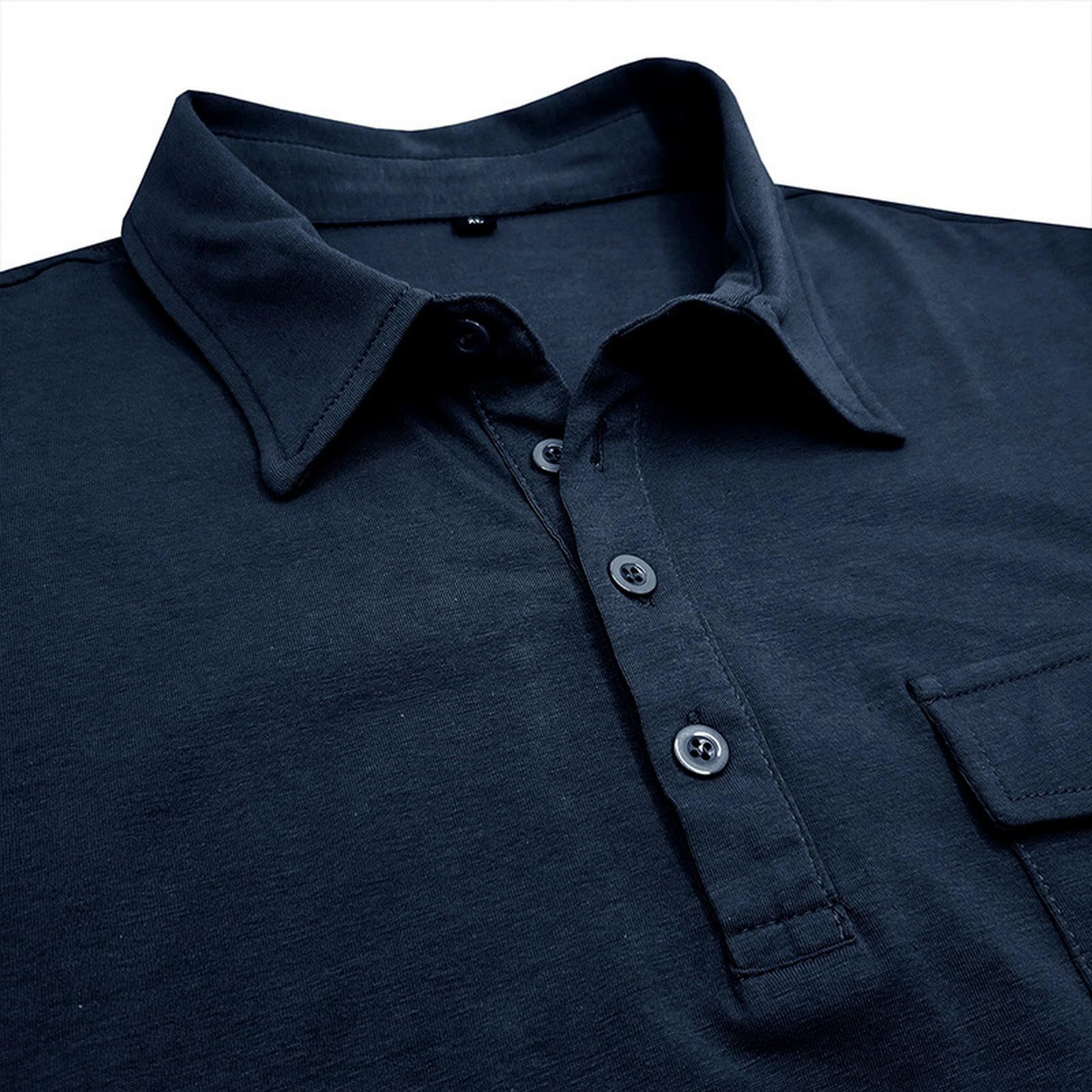 Męskie T-shirty Męskie Koszule Stretch Casual Sport Shirt Krótki Rękaw Z Klapką Przycisk Podwójna Plisa Piersi Kieszonka-Szary-L