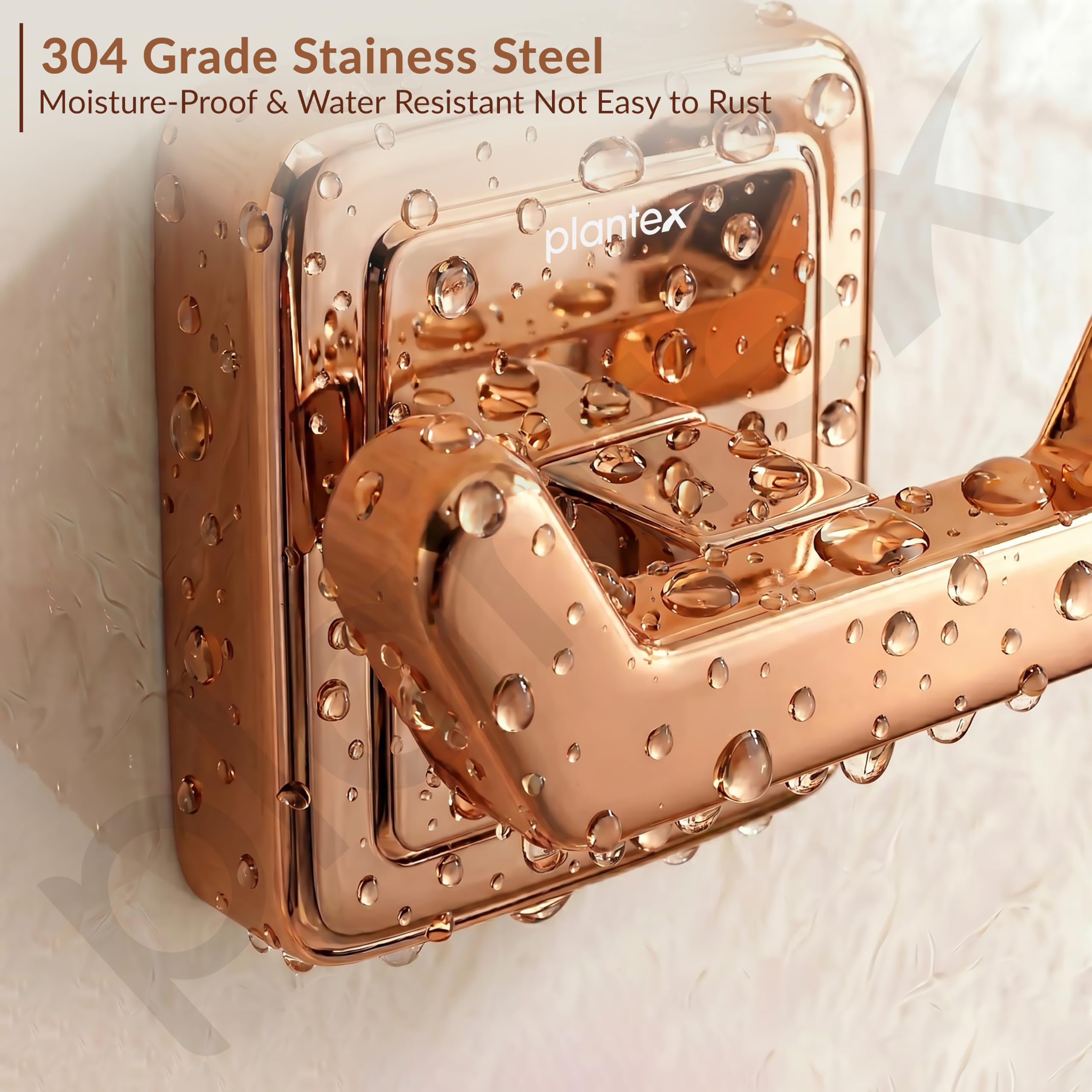 Plantex 304 Grade Stainless Steel Robe Hook/Hanger/Hook for Hanging Towel in Bathroom/Living Room - Decan (Rose Gold) 2