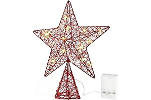 Lighted Pentagram Christmas Tree Topper Warm LED Lights For Festive Christmas Decor