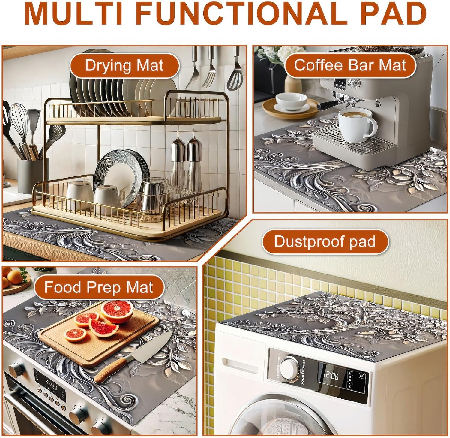 HOMETITUTE Tree of Life Stove Top Cover For Electric 28 x 20 inch Gas Stove Cover Pad Glass Flat Stovetop Covers Mat for Kitchen Fit Under Coffee Absorbent Mat Diatomite