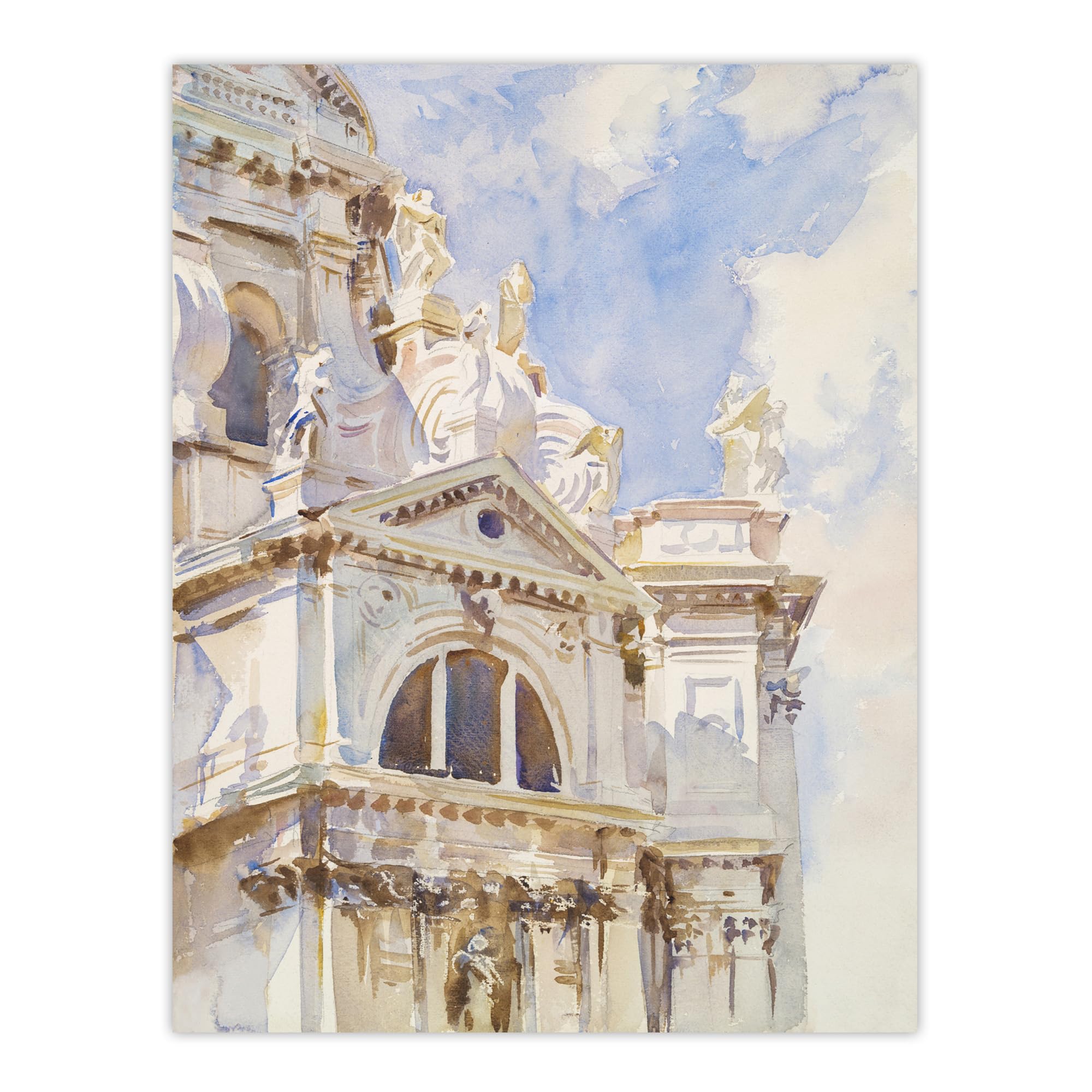 Artery8 La Salute Church Venice Watercolour Sargent Wall Art Poster Print 12X16" Size 12