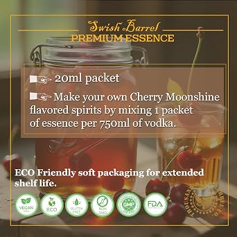 Cherry Moonshine Essence Flavoring, Alcohol Flavoring Drops, 20ml Packet