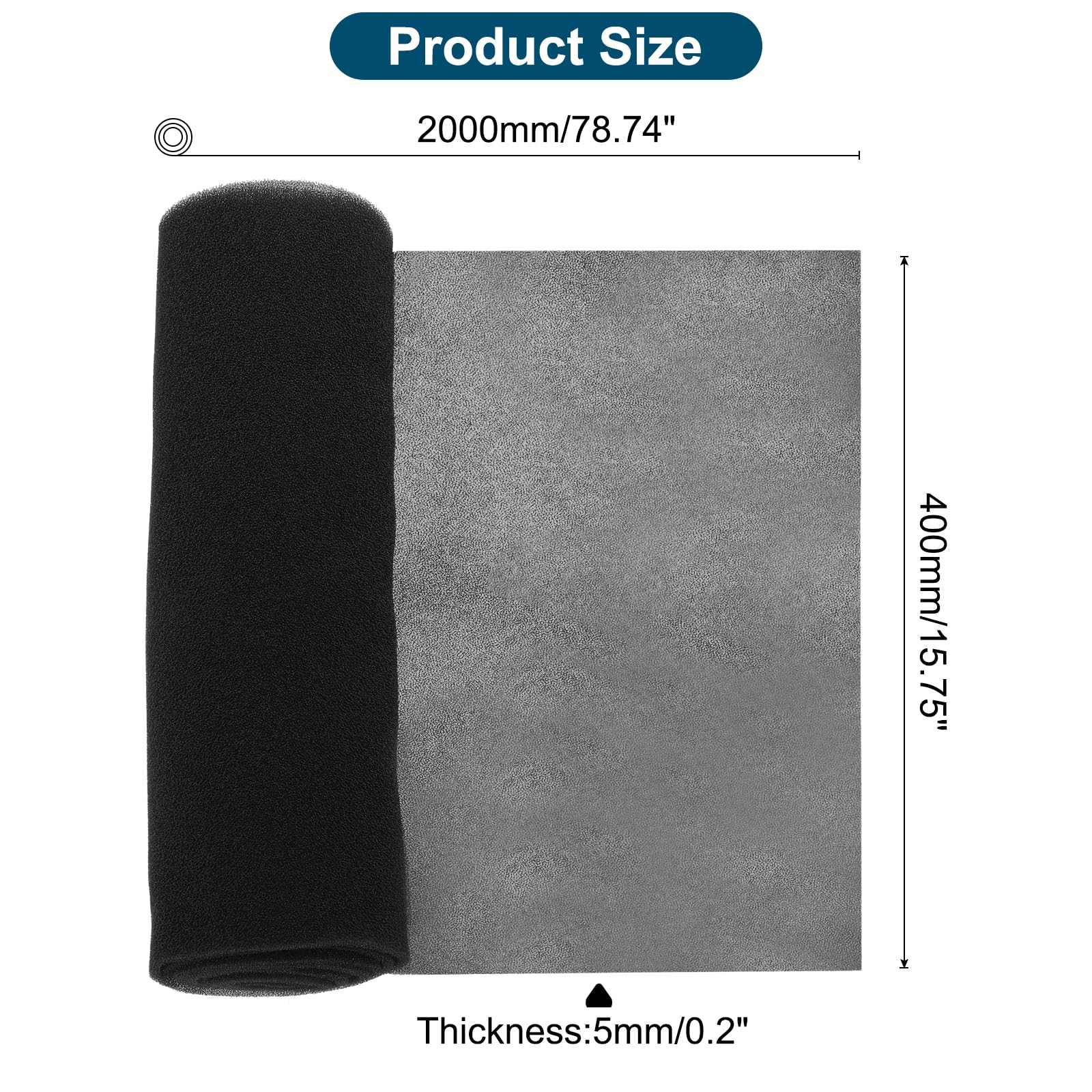 PATIKIL 79" x 16" x 0.2" Filtro de Aire de Repuesto para Acondicionador de Aire, 2 Piezas de Filtro de Espuma Lavable y Reutilizable Cortable para Ventana de Aire Acondicionado, 40PPI