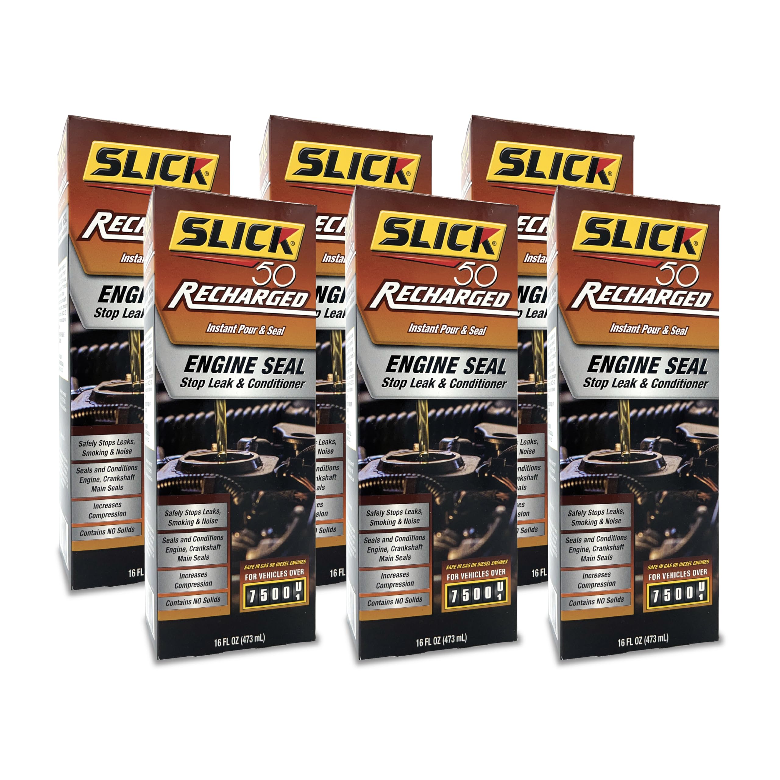 Slick 50 Recharged Engine Seal Stop Leak & Conditioner | 16 oz., 6-Pack