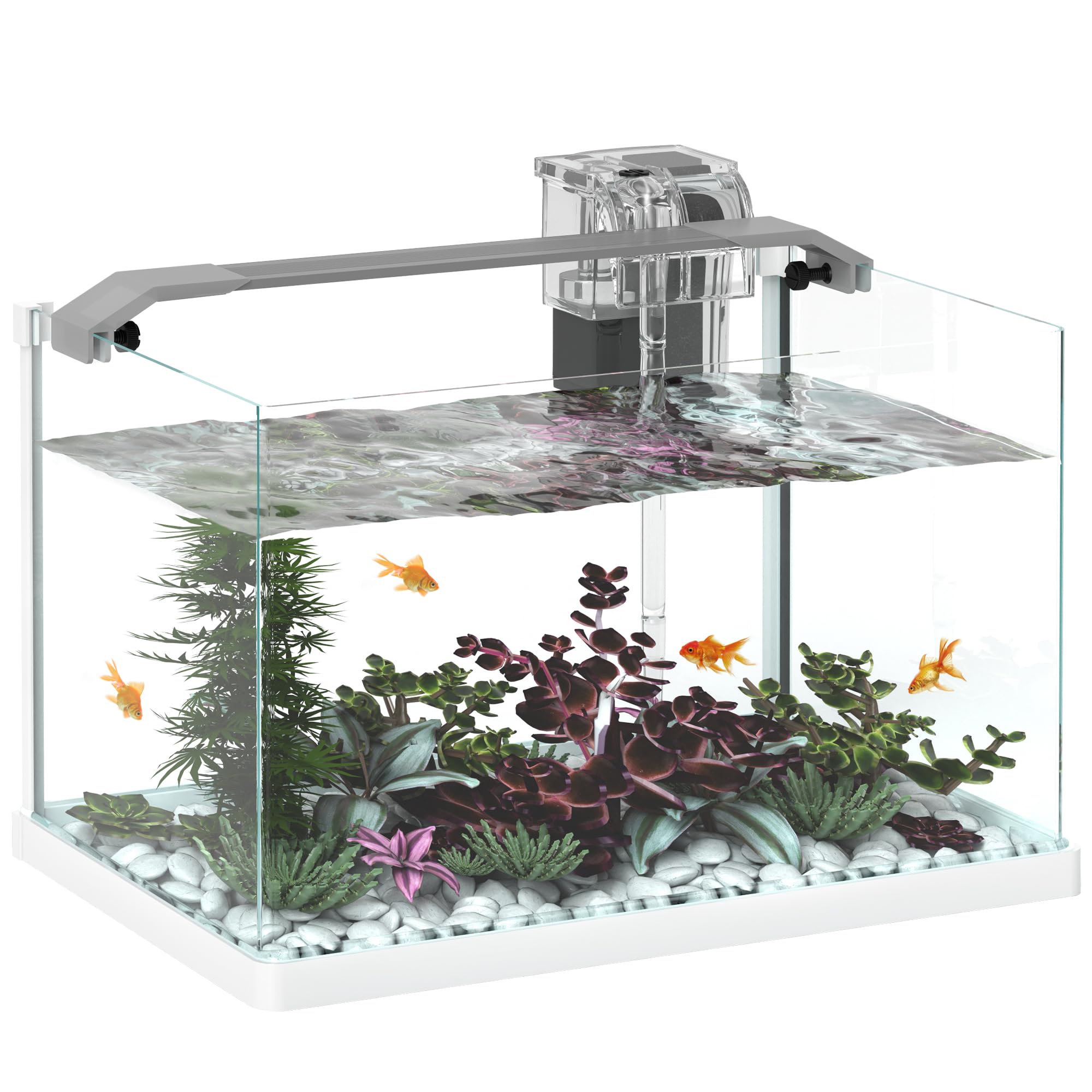 pawhut aquarium verre led nano