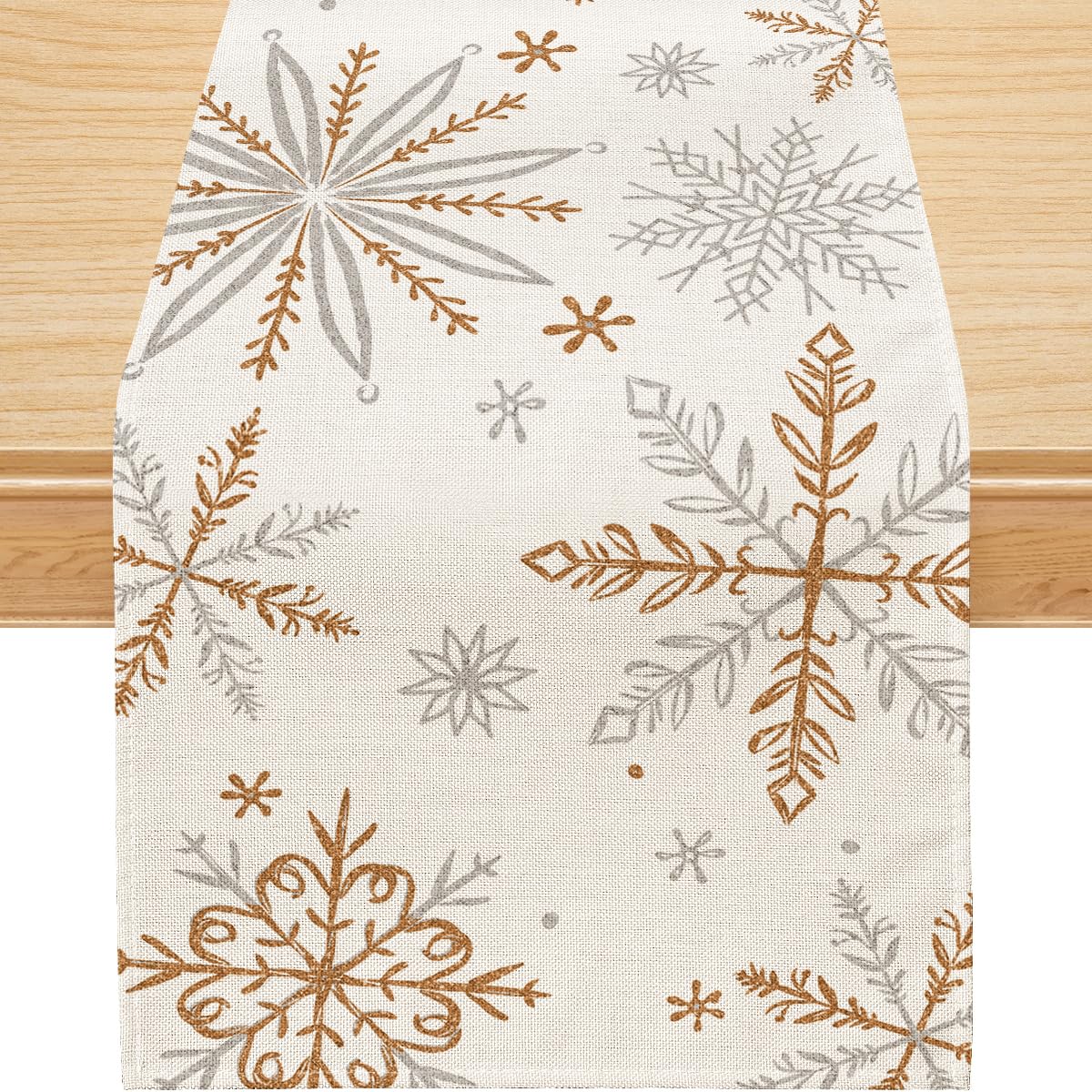 Siilues Christmas Table Runner | Merry Christmas Tree Pattern | Polyester Burlap Decor For Dining Table-409135