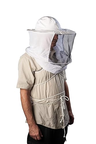 Velo de abeja con sombrero- Velo extraíble con sombrero redondo - Combo profesional de velosombrero de apicultura para protección durante el
