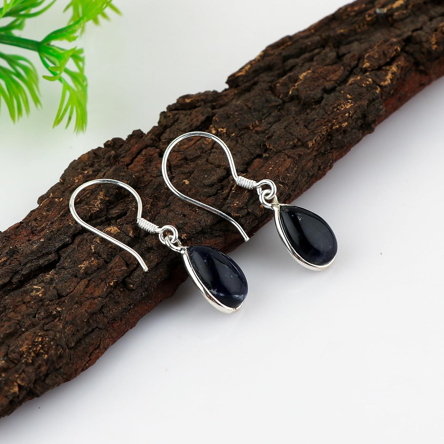 925 Sterling Silver Bezel Dainty Earrings, Natural Gemstone Cabochon, Handmade Lightweight Bohemian Jewelry, Healing Crystal, Hypoallergenic Statement Earring Gift for Women - Image 4