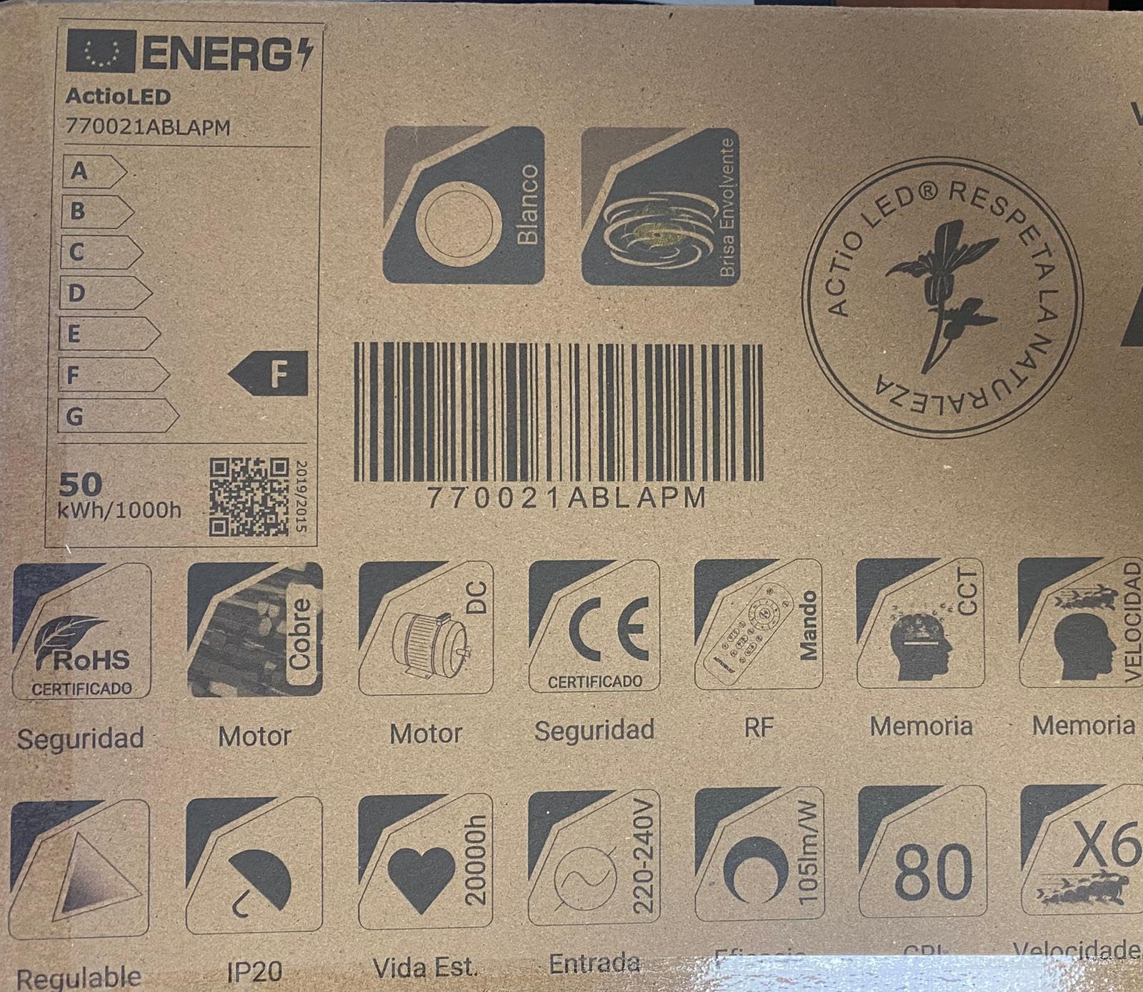 VENTILADOR TECHO SILENCIOSO PLAFÓN LED APP MÓVIL IKARO BLANCO 2026 - DC, regulable, 3 tonos, Verano/Invierno, aspas protegidas, 6v, bajo consumo, Fácil montaje (Brisa Envolvente)