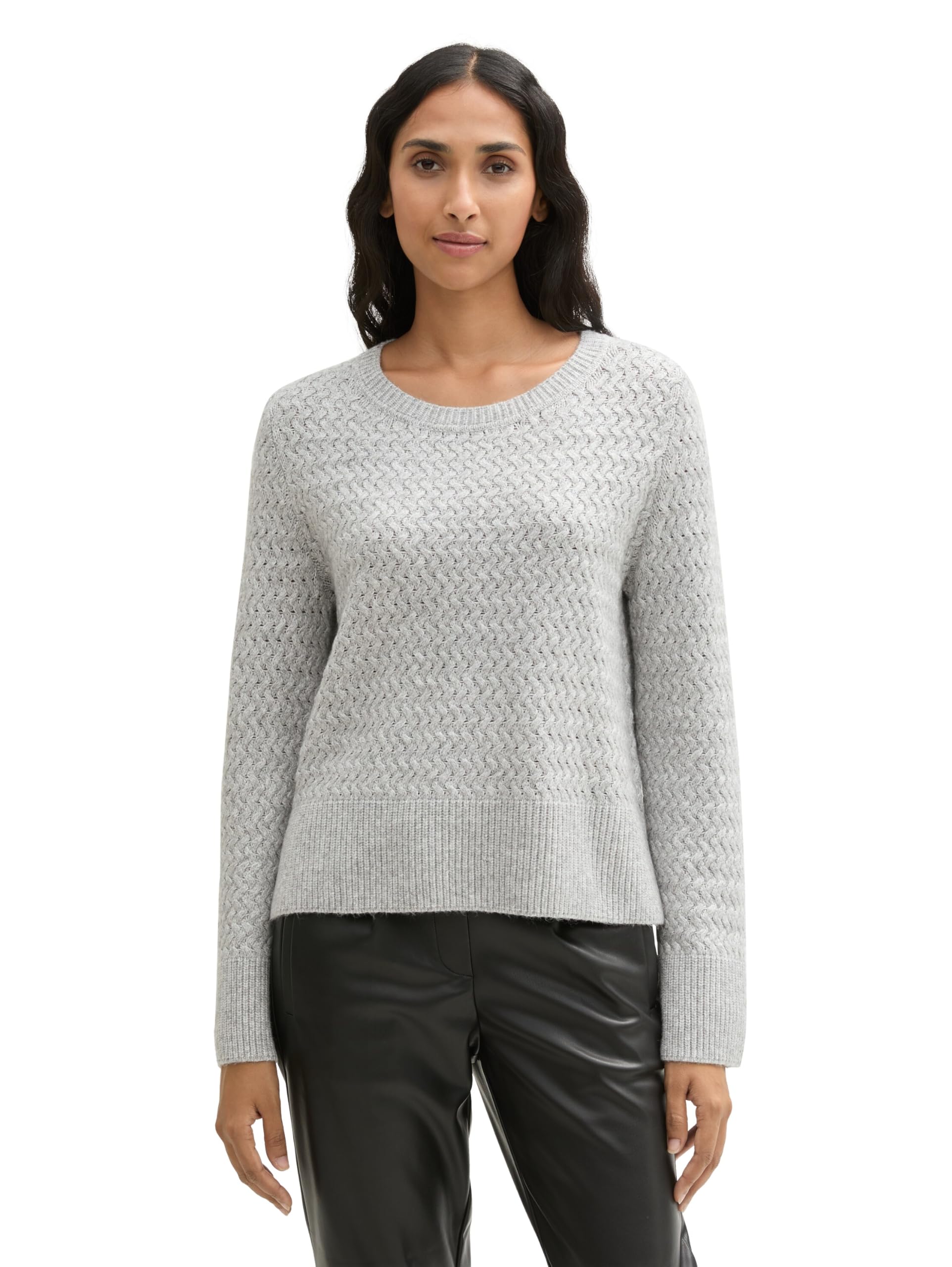 TOM TAILOR Women's Jumper, 36500 - Morning Grey Melange, M
