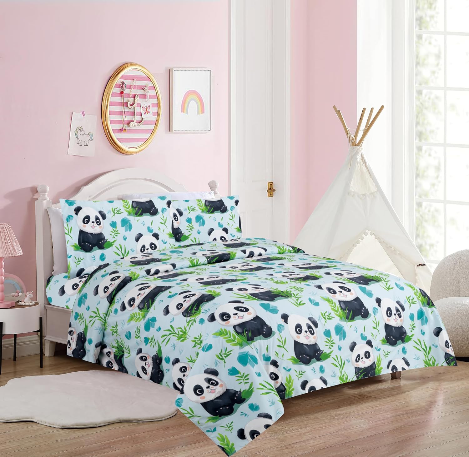 Comfy Deal Hight Thread Count Super Soft Microfiber Kid Breathable Bed Sheet Set with Pillowcase, Flat and Fitted Sheet (Queen (U.S. Standard), Spaceship & Planet)