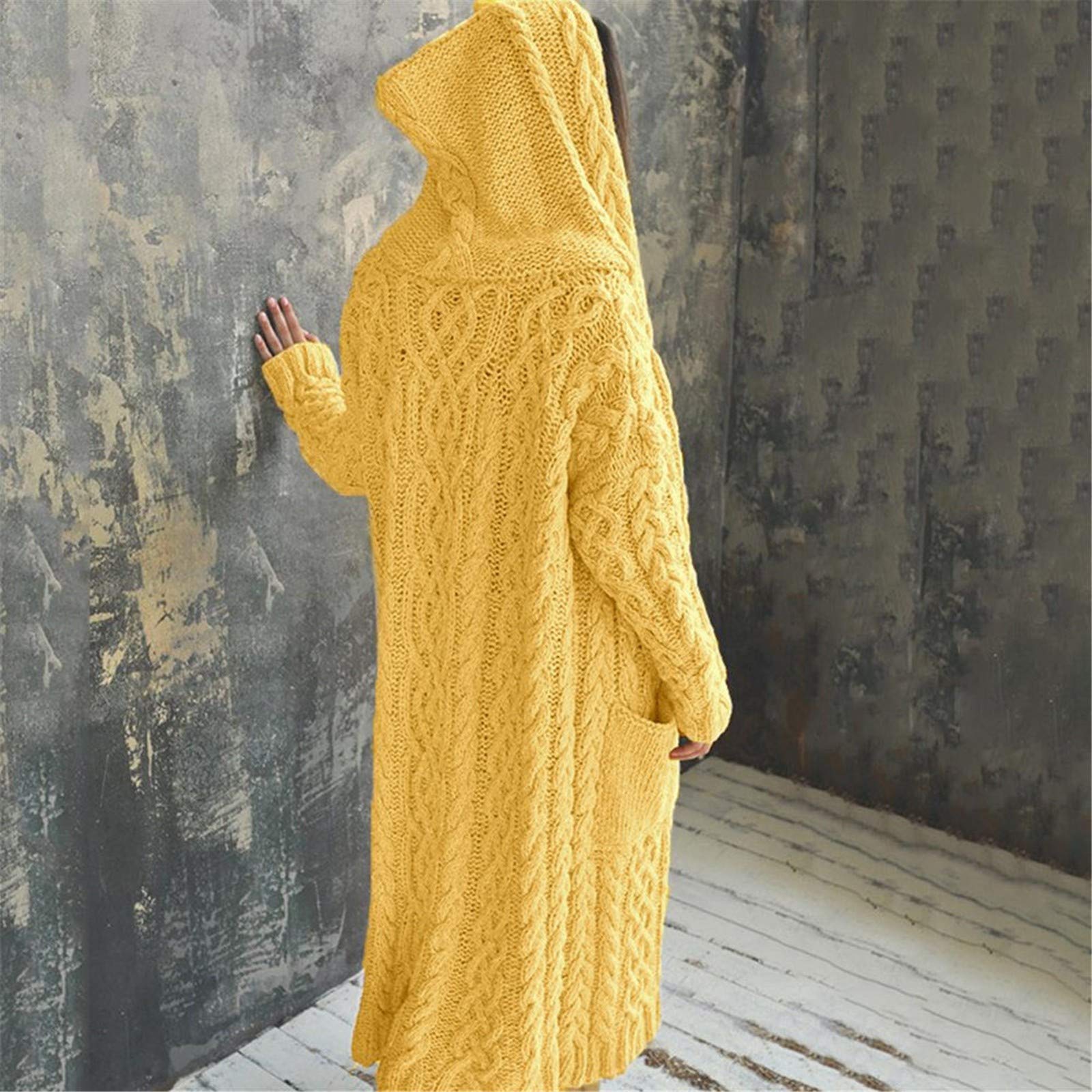 Cárdigan con botones para mujer, suéter de punto grueso de gran tamaño, suave, manga larga, parte delantera abierta, abrigo holgado con 2 bolsillos, ropa de punto acanalado, ropa de abrigo ligera y