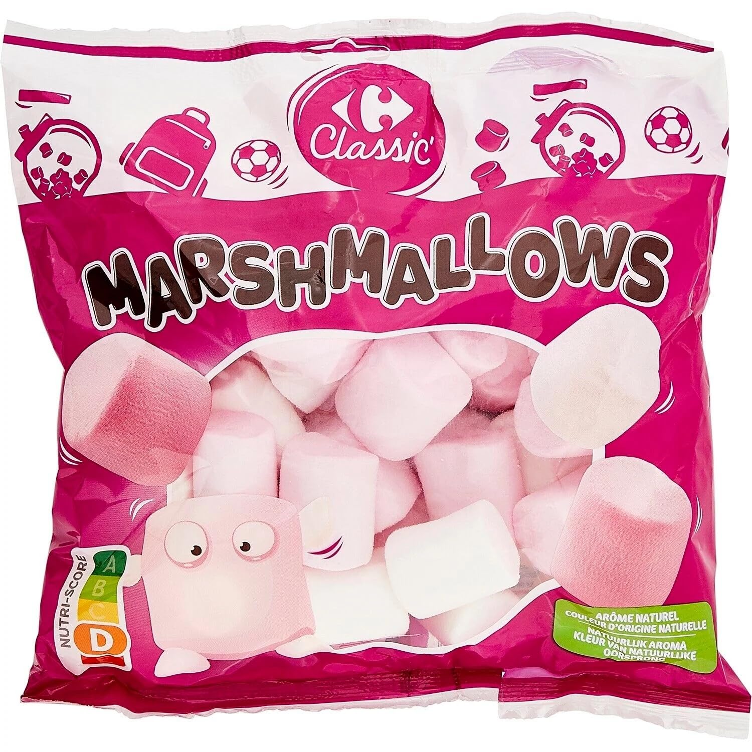 CARREFOUR CLASSIC' - Confiseries Guimauve Marshmallows à l'Arôme Naturel de Vanille - le sachet de 300g - Le Lot De 4
