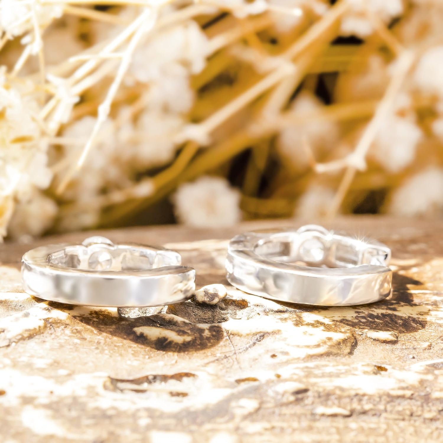 1/4 cttw Lab Grown CVD Diamond Moissanite or Cubic Zirconia Huggie Hoop Earrings for Women in 925 Sterling Silver and 10K White Gold