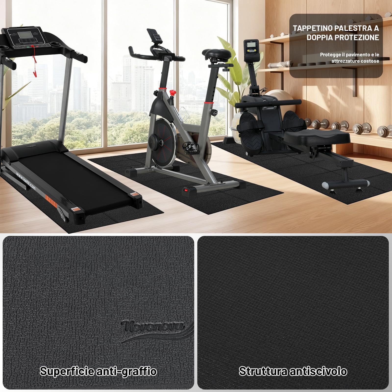 120x80cm/200x90cm Tappetino Pieghevole Antiscivolo, Tappetino di Esercizio Mat in PVC Spessore 6mm per Yoga Pilates Allenamento Fitness a Casa Palestra Domestica