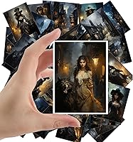 Vista 5 de Large Stickers 24 pcs (2.5"x3.5" Each) Sinister Landscapes of Creepy Graveyards at Night Vintage Halloween Postcards Retro Greeting Card Book