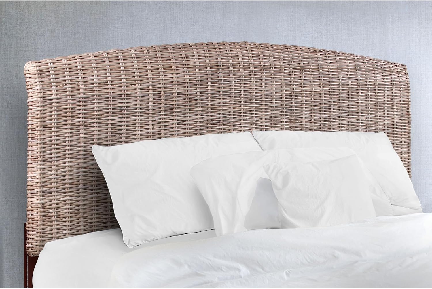 Cardiff Coastal Rattan/Wood King Headboard in Gray