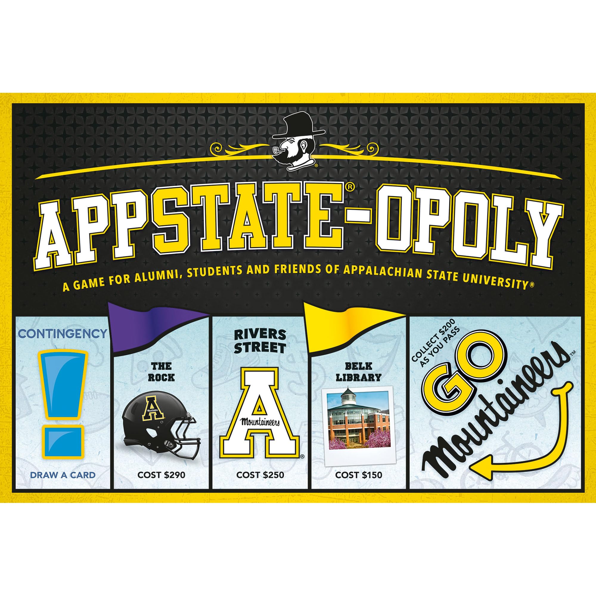 Late for The Sky App State-Opoly Board Game – Appalachian State University Campus Edition, Family Strategy Game, 2-6 Players, Ages 8+, Traditional or