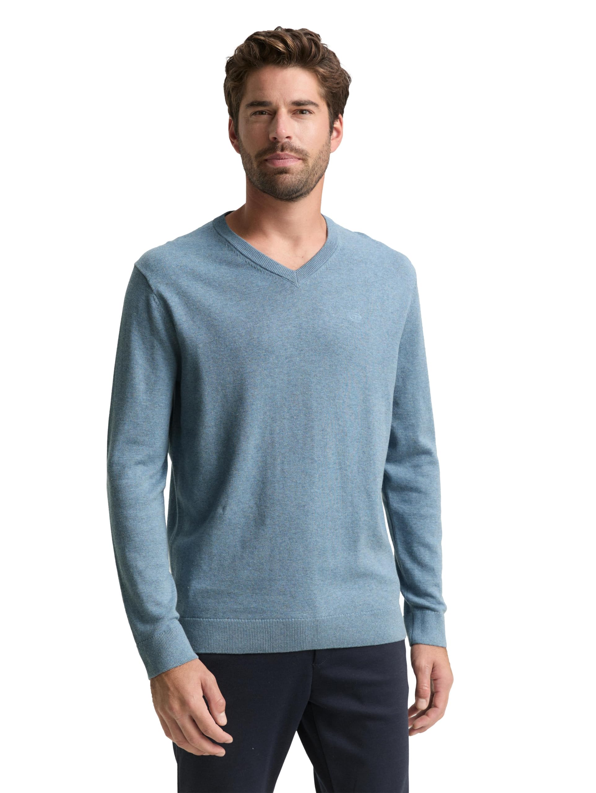 TOM TAILOR Herren 1039811 Strickpullover mit V-Ausschnitt