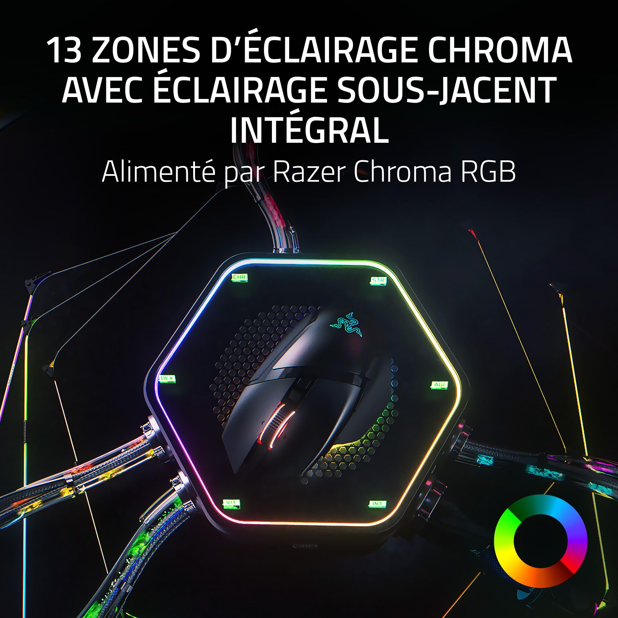 Razer Basilisk V3 Pro 35K Phantom Green Edition - Souris de Jeu sans Fil Ergonomique RGB entièrement Personnalisable (molette à 4 Directions, capteur 35K DPI, 13 Boutons) Phantom Green