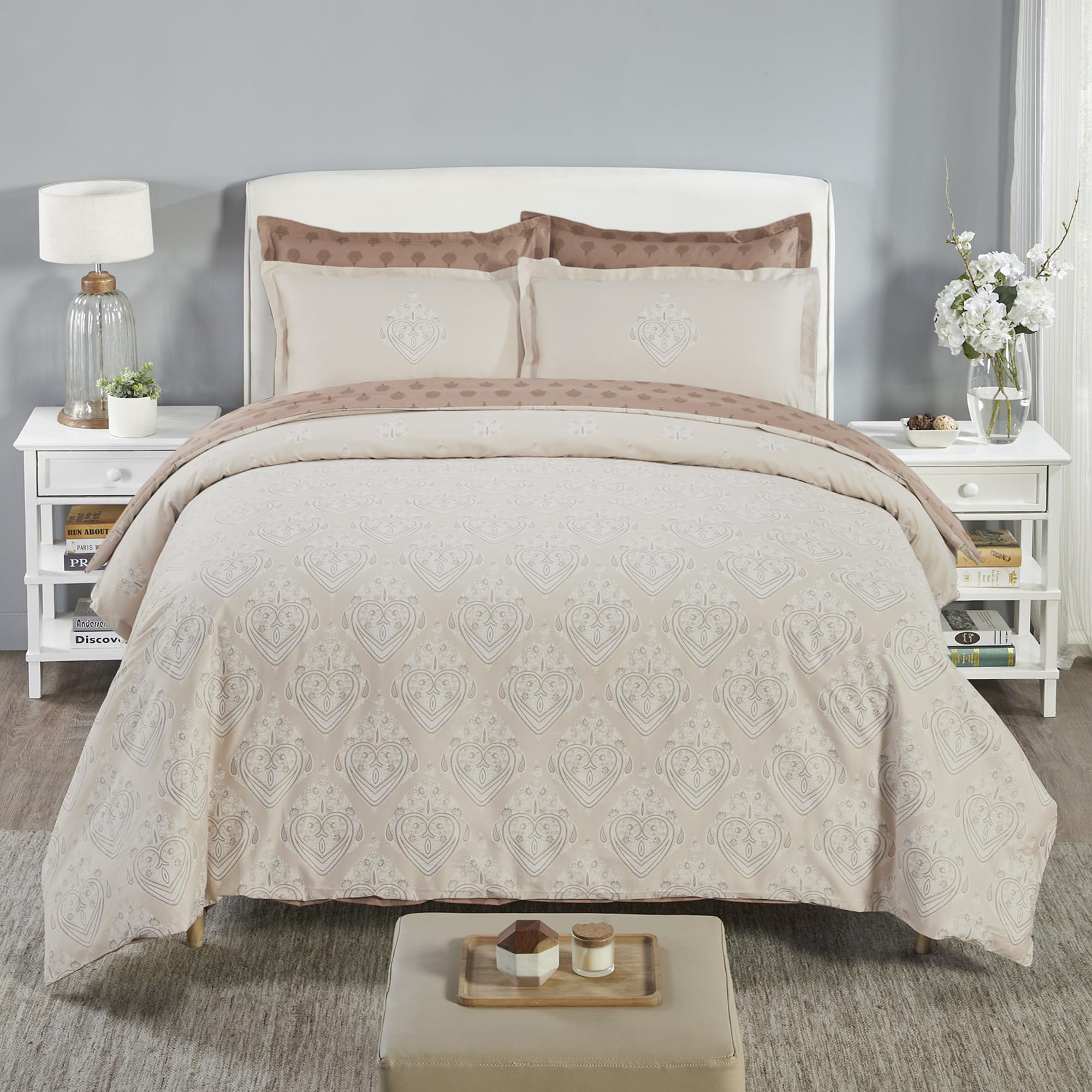 Trident King Bedding Set, 100% Cotton, 210 TC (1 King Flat Bedsheet, 1 Duvet Cover, 4 Pillow Covers) Comforter for Double Bed, Quilt, Blanket Set, Beautiful Beginnings Bedsheets Collection (Kalgi) (B0C9QJ8995) Amazon Price History, Amazon Price Tracker