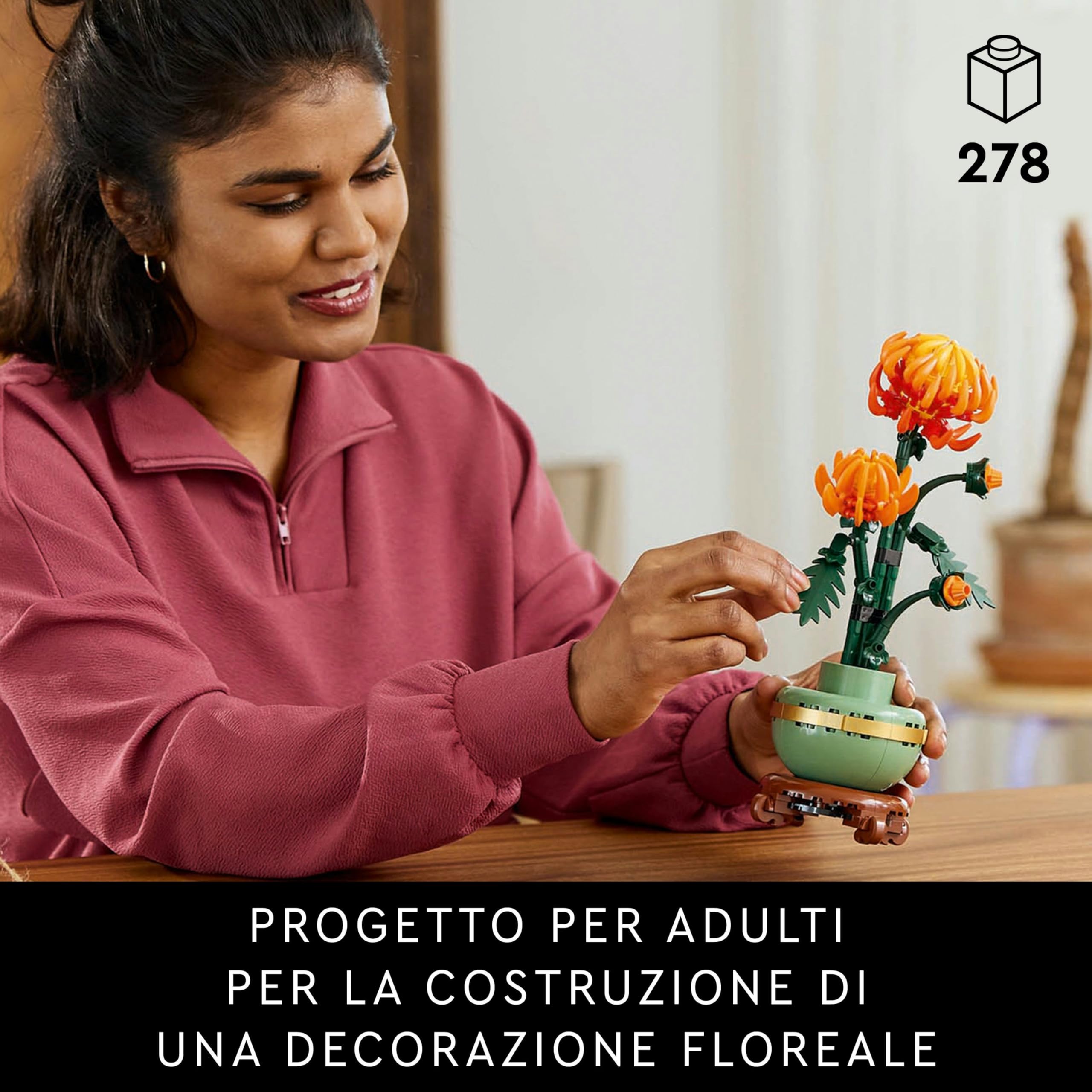 LEGO Bundle Giardino Zen - Costruzioni per Adulti con Albero Bonsai (10281) e Crisantemo (10368) - Regalo di San Valentino per Donna e Uomo - Piante per Arredamento di Casa - Modelli con Fiori Finti