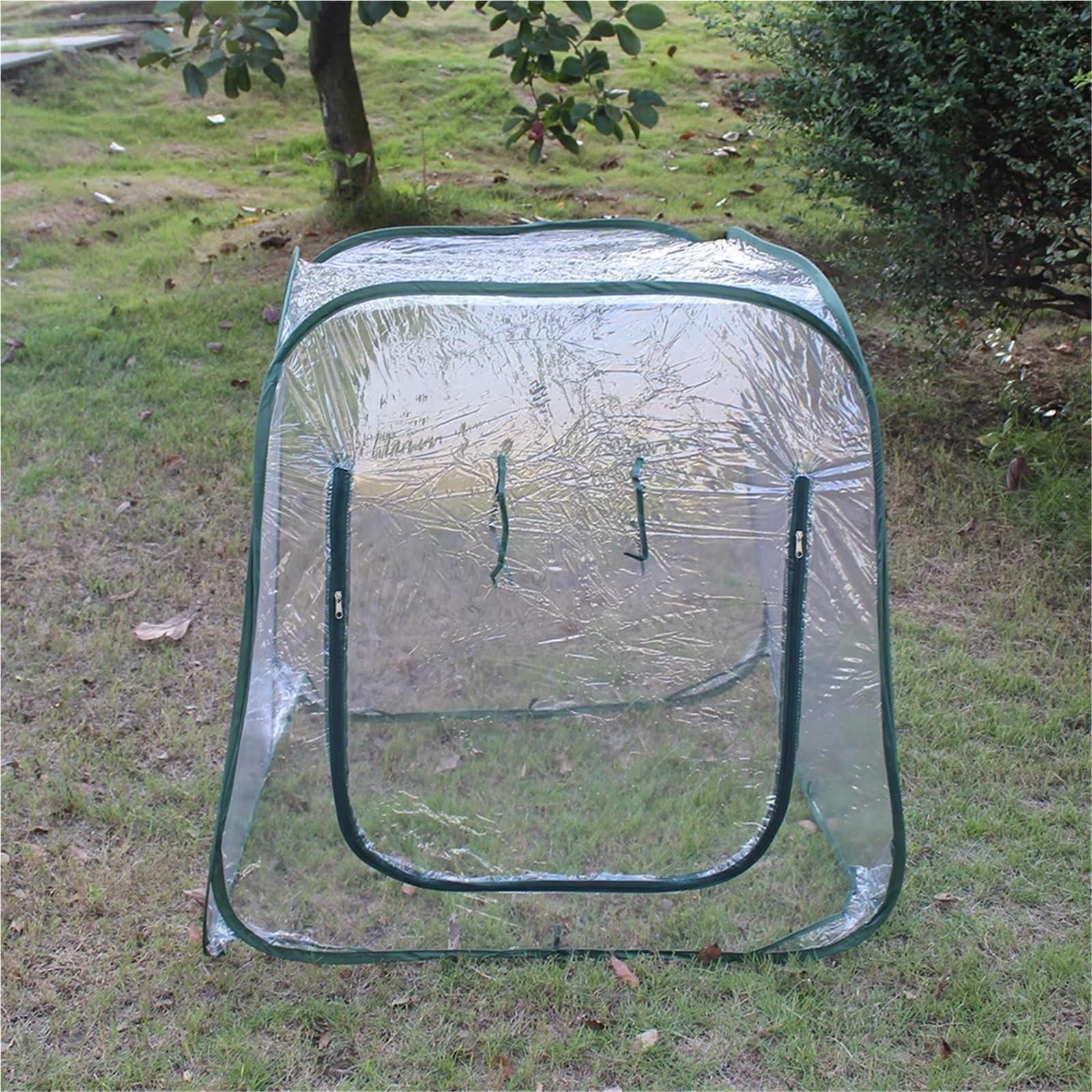 GewäChshaus Treibhaus Tomatenhaus 98X98X98cm PVC Faltbare Gewächshaus Wintergarten Mini Gewächshaus Garten Abdeckung