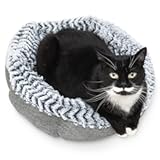 Soho Round Cat Bed For Indoor Cats, Ultra Soft Plush, Memory Foam, Machine Washable, Calming Cat Bed