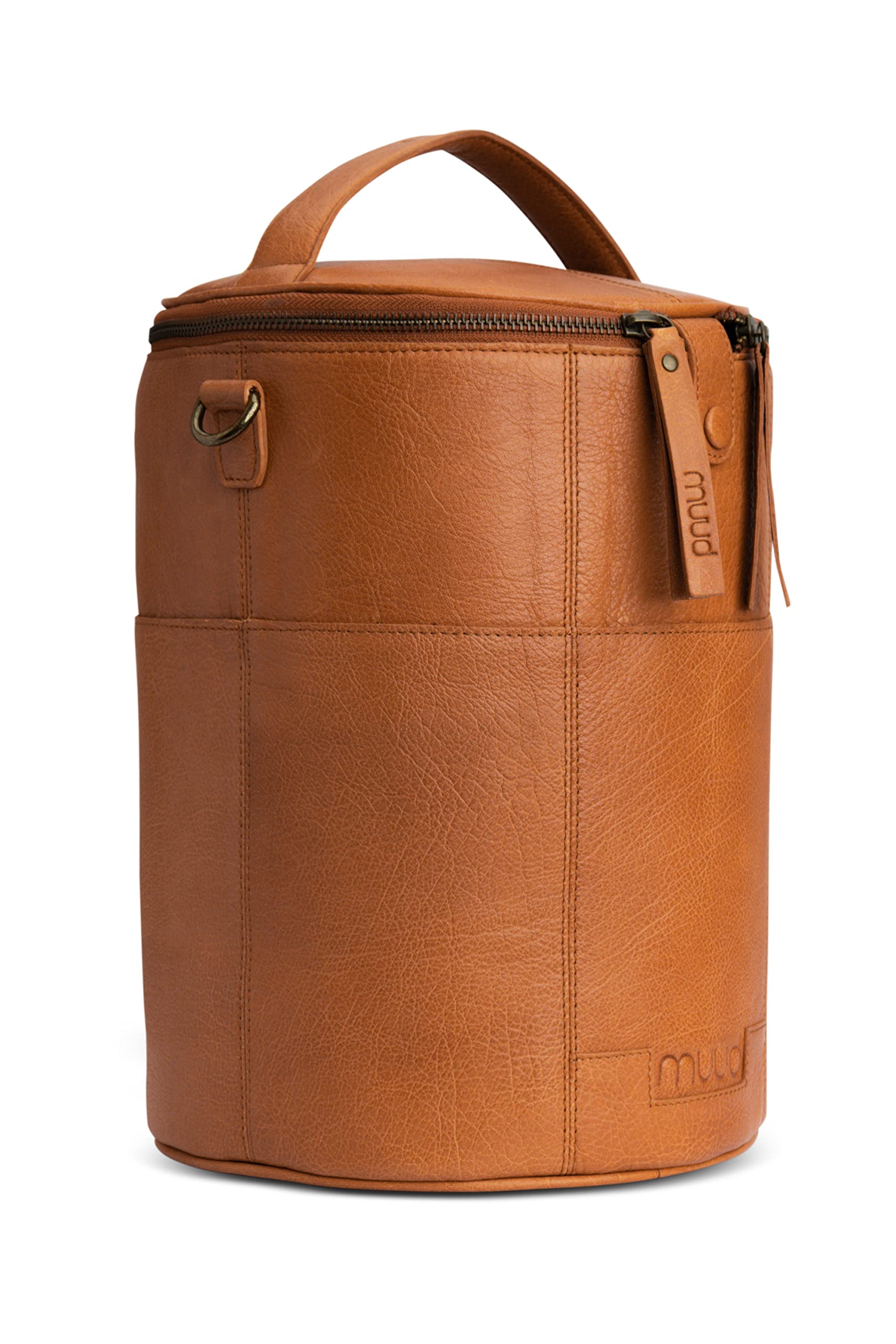 Muud Donna Ledertasche Mit Kordelzug – Handgefertigt, 26x41 Cm, Abnehmbarer Schultergurt, Whisky-Farbe