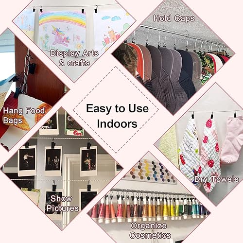 Vista 3 de Coideal - Ganchos pequeños para cortinas para colgar luces de fiesta, decoración para ducha, decoración del hogar, fotos, exhibición de manualidades