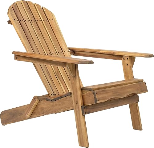 Miniatura 7 de Silla Adirondack plegable, silla de patio de madera resistente a la intemperie, silla de salón al aire libre para patio trasero, jardín, patio,