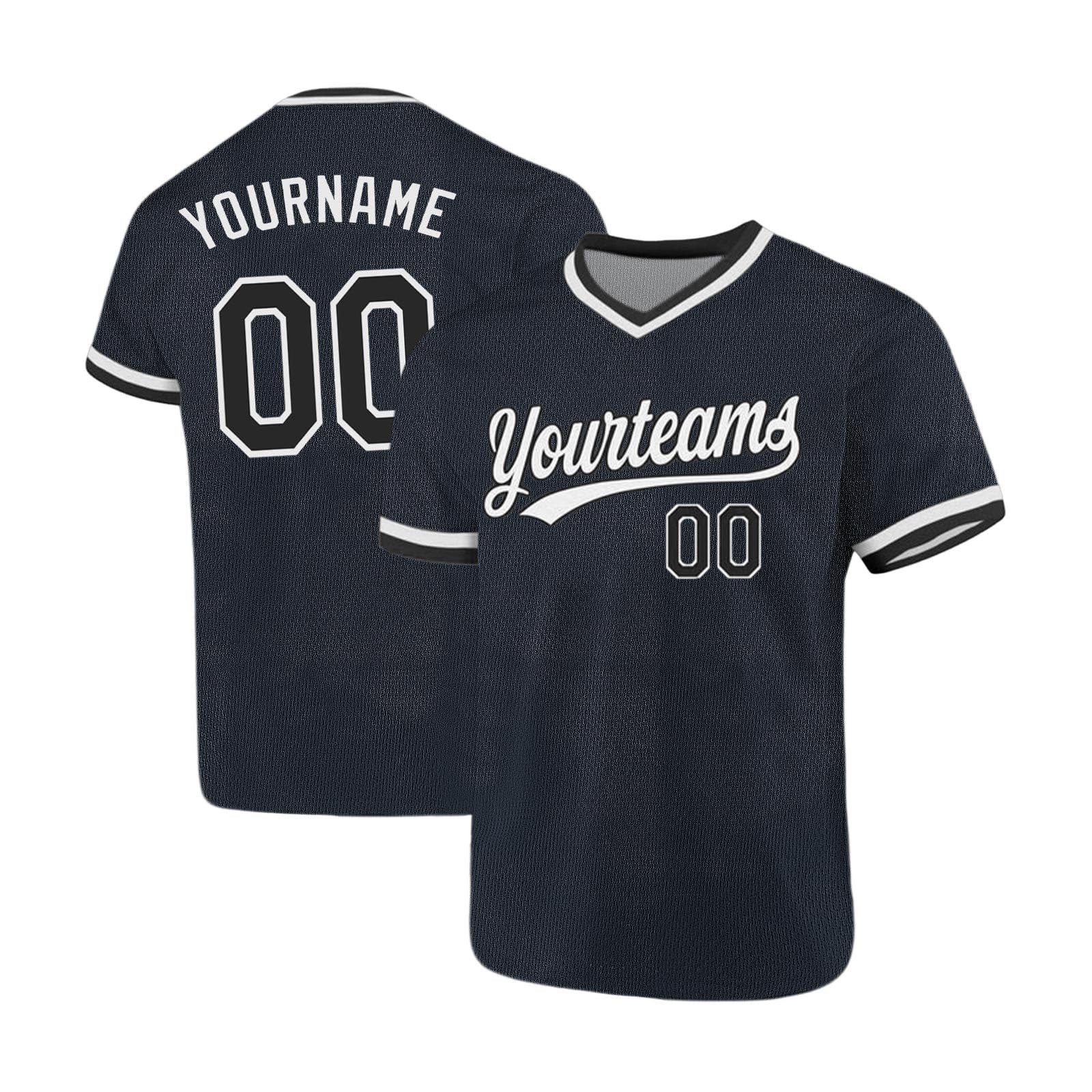 Personalised Jersey Men Custom T Shirt with Team Name Number Design Your Own Personalized Baseball Shirt,V Neck Short Sleeve,Long-Lasting Printing,Breathable,Moisture-wicking,Custom Football Jersey
