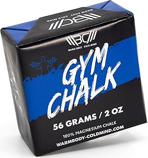 WARM BODY COLD MIND Sport Chalk Block - Gym Chalk for Weightlifting - Moisture-Absorbing Magnesium Carbonate - Gymnastics Hand Grip
