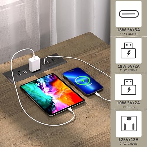 Miniatura 3 de REDAYFUR Juego de 2 mesitas de noche con almacenamiento, mesas de carga rápida de 24 pulgadas de alto, mesitas de noche de dormitorio de 18 pulgadas