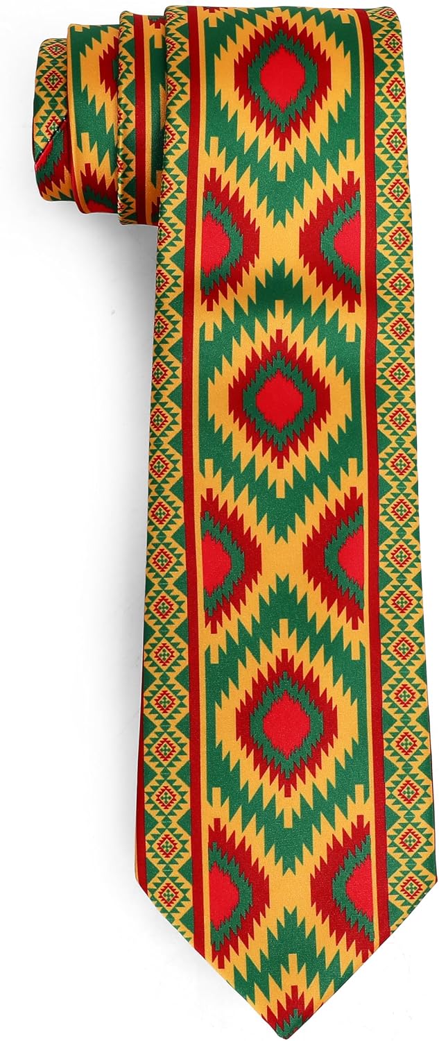 ASVP Shop African Print Tie – Tribal Necktie for Men | Dashiki-Inspired Kwanzaa Black History Juneteenth Heritage Wear