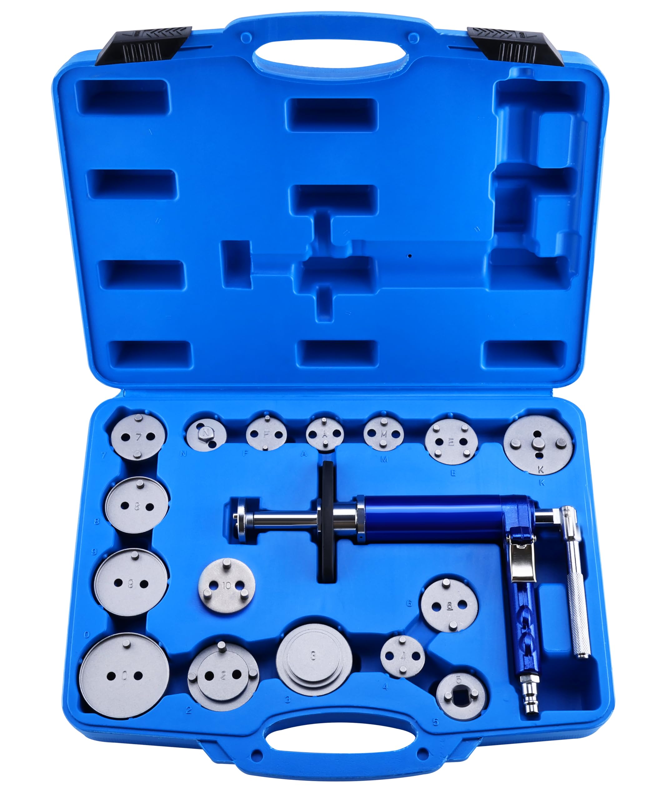 BOOMSTART 17-TLG. Pneumatischer Bremskolbenrücksteller Satz - Universal Druckluft Bremskolben Rücksteller Werkzeug für L/R Drehrichtung mit 16 Adaptern - für PKW Bremswartung