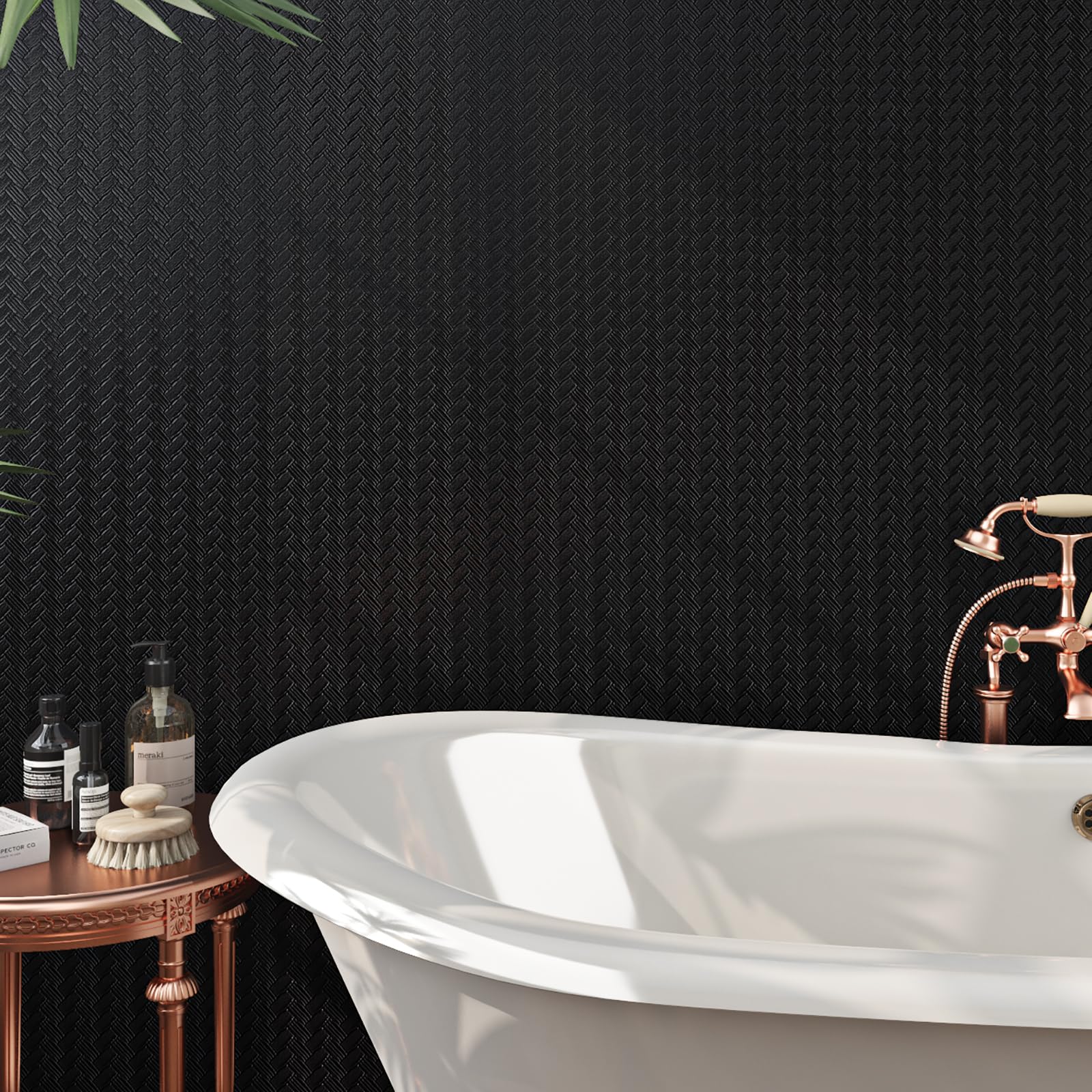 Papier Adhesif Pour Meuble Noir Géométrie 44X500cm Film Vinyle Rouleau