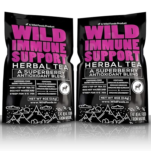 Té de hierbas con hibisco Berry Blend, baya de saúco, grosella y arándano de Wild Foods Co disponible en Yaxa Costa Rica