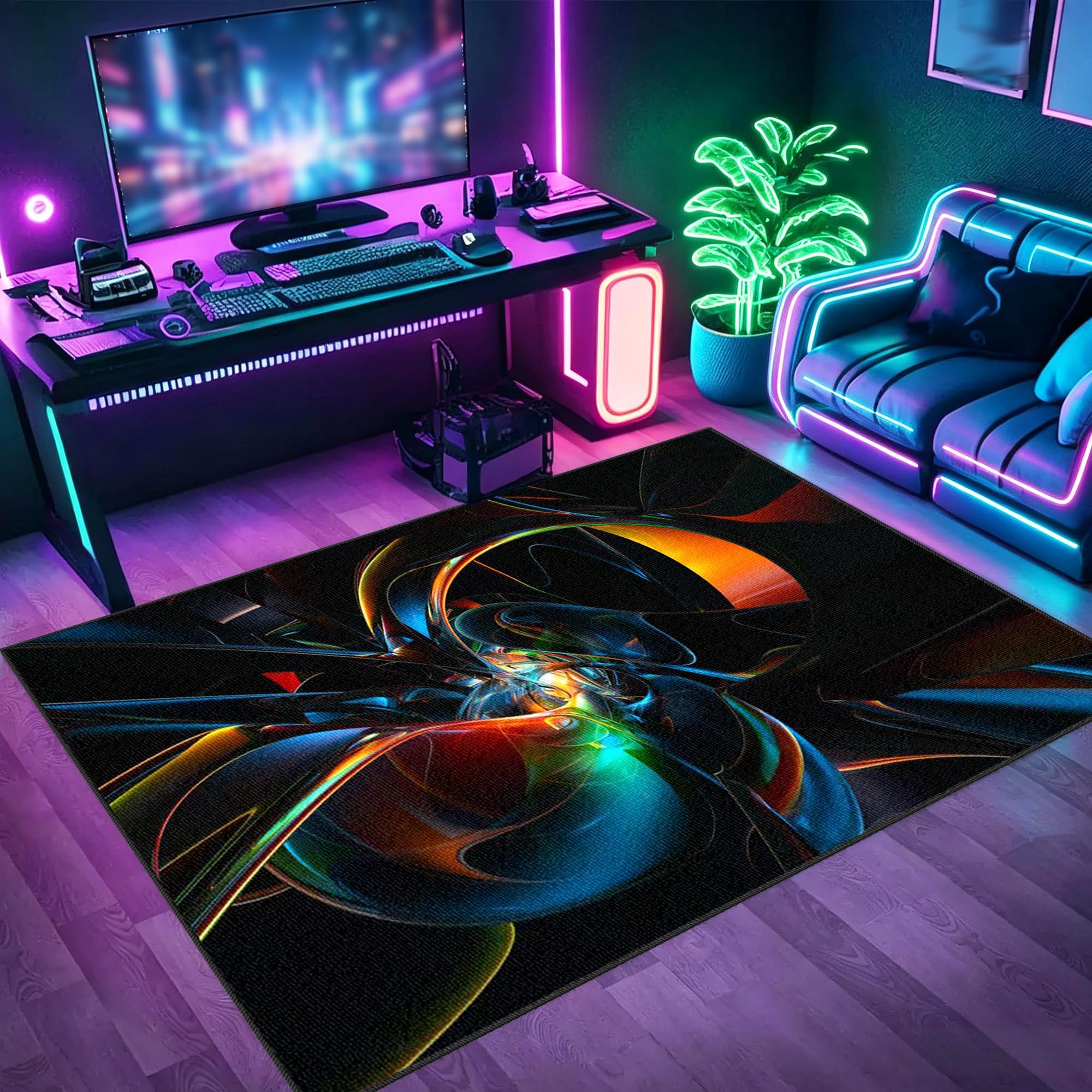 Antidérapant tapis de gamer pour éviter les rayures de chaise dans le salon