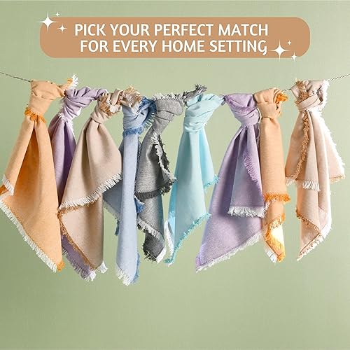 Miniatura 7 de Folkulture Juego de 12 servilletas de tela  (18 x 18) Servilletas de mesa para fiestas  Servilletas lavables para invitados  Servilletas de lino