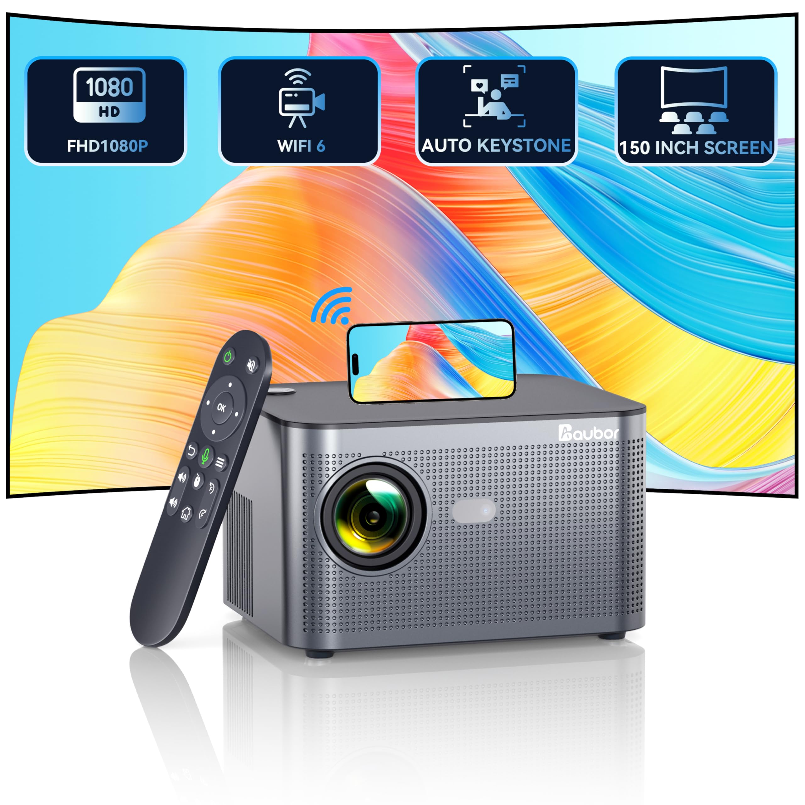 Amazon.com: Aubor Projector with Wifi and Bluetooth, Portable 