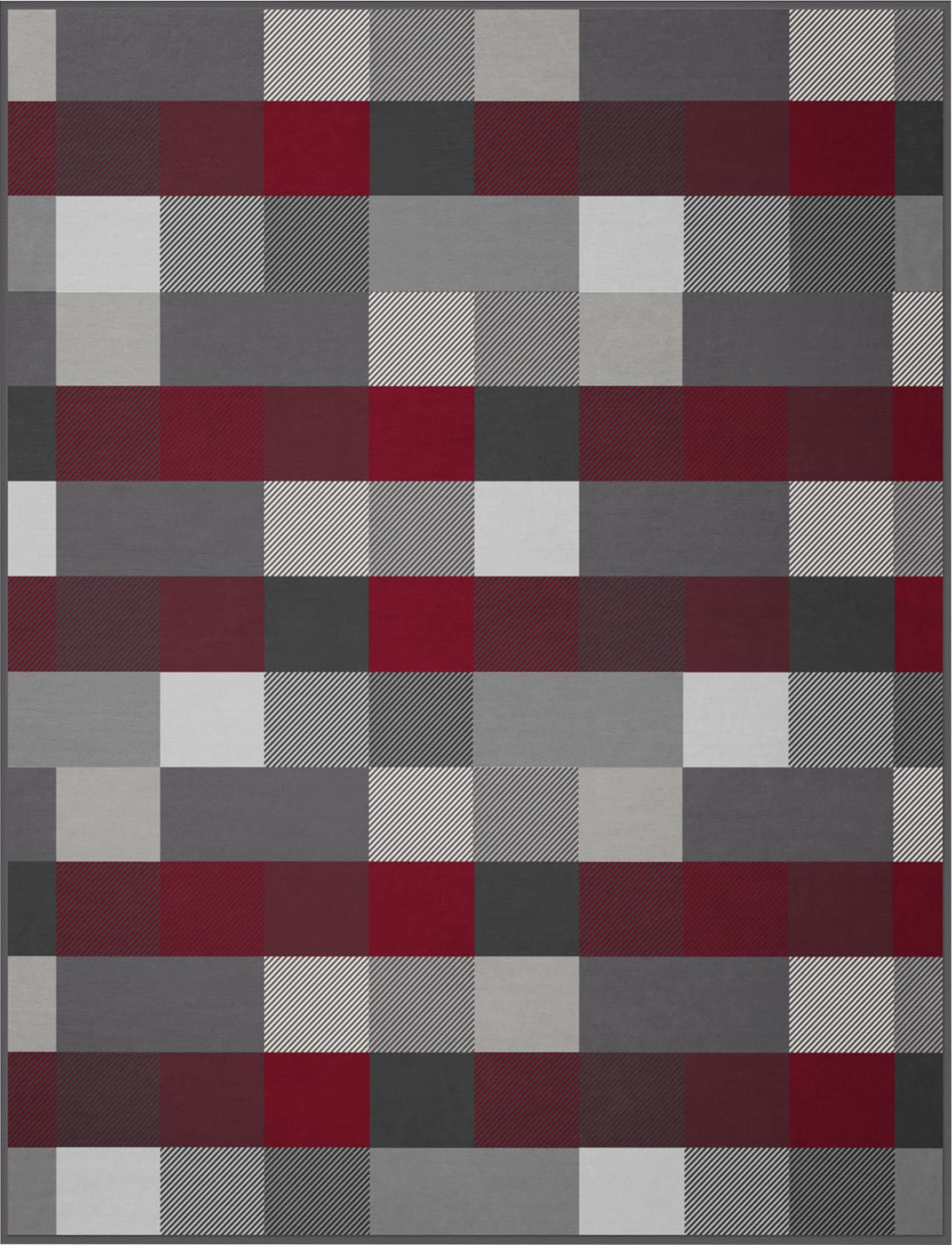 Erwin Müller Wohndecke Lecca Baumwollmischung rot-grau Größe 150x200 cm