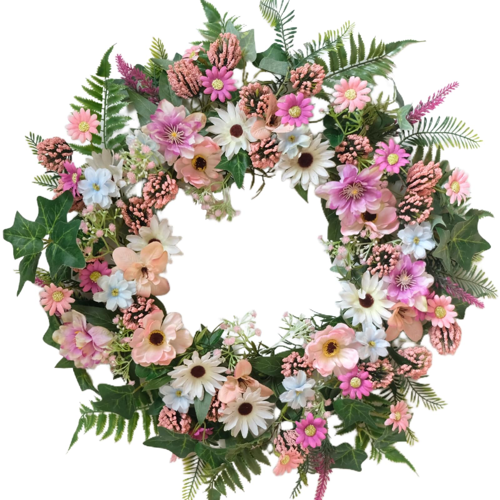 60% Off TEMPUS Spring Daisy Wreath – 22 Inch Decor - Image 1