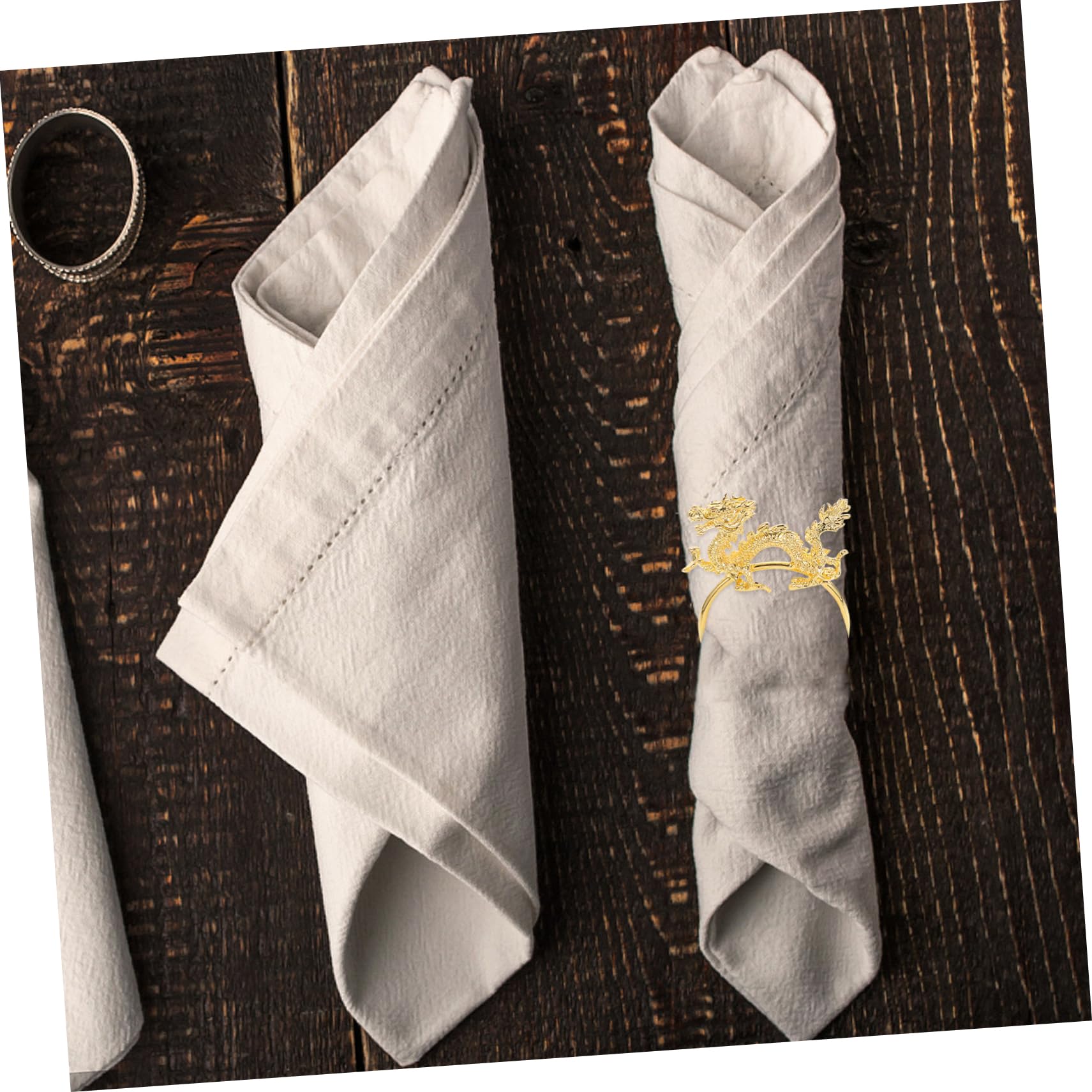 Cabilock 4 Set Portatovagliolo Festina Party Guarnitura Strenne Titolari Portatovaglioli Rustici Anelli Di Tovagliolo Matrimonio Fibbia Per Tovaglioli Per Hotel Metallo Golden 4 Pezzi * 4