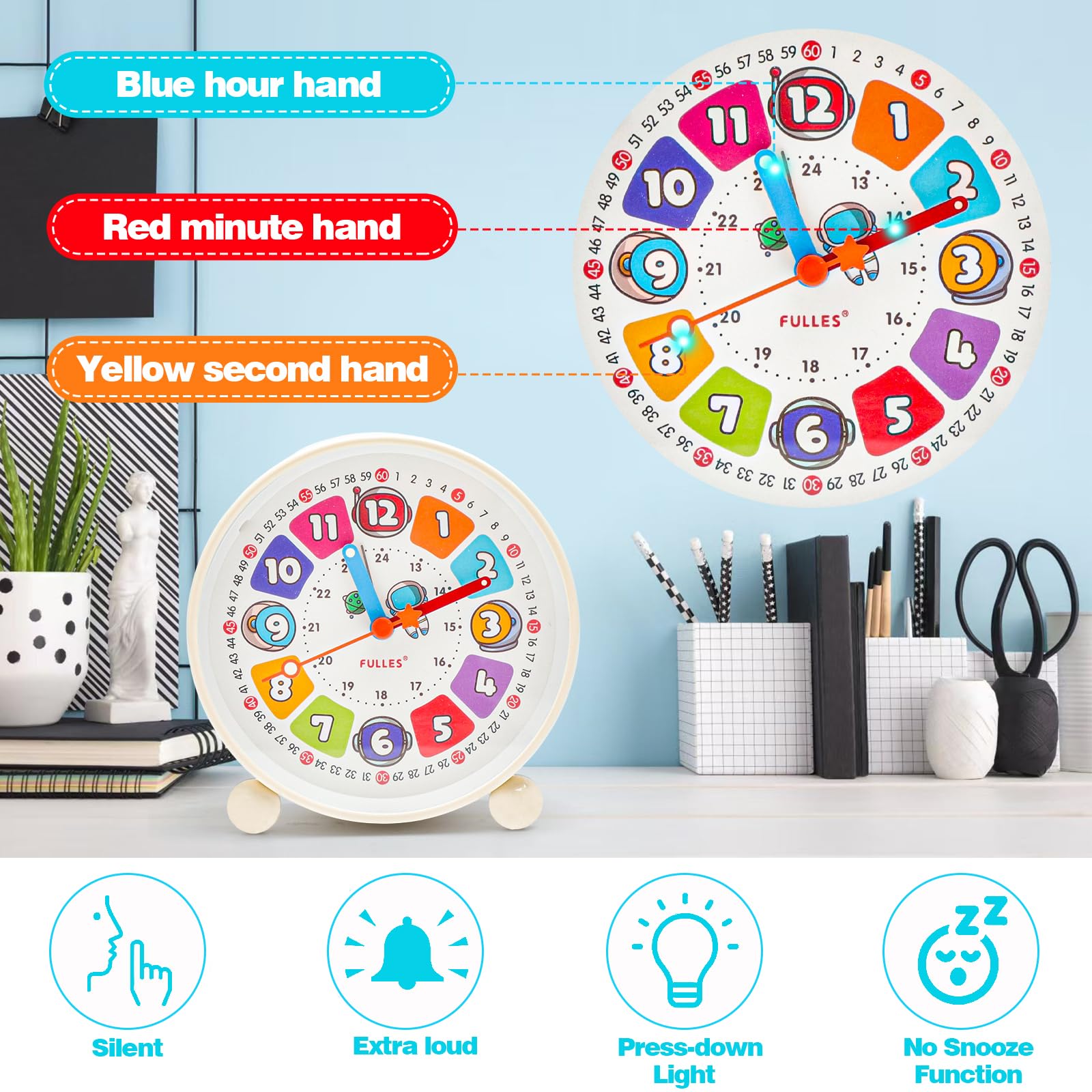 HENGBIRD Réveil Enfant Lumière Nocturne – Réveil Éducatif 24h pour Chambre Enfant