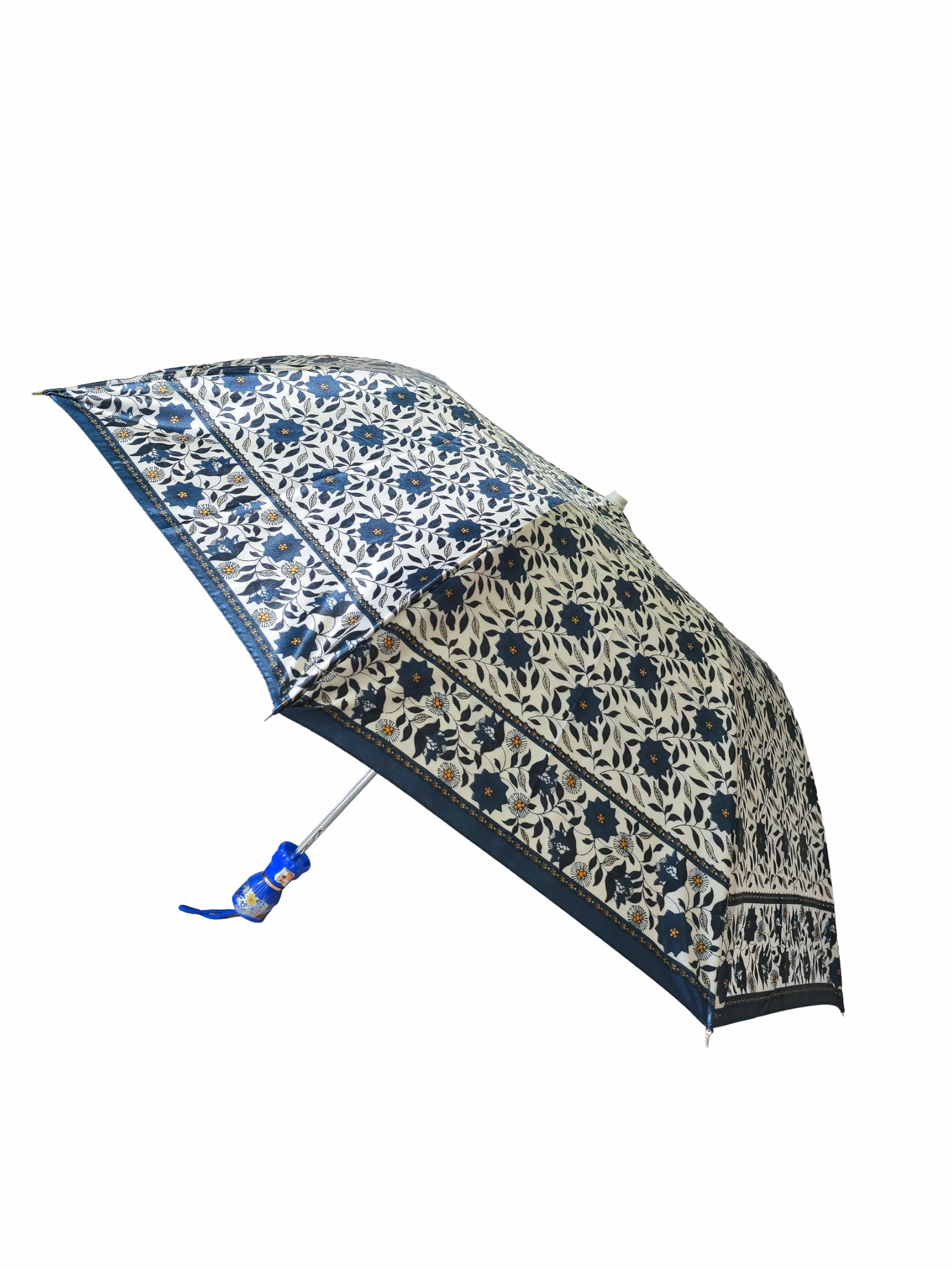 VB 2-Fold Automatic Umbrella, Compact Folding Travel Umbrella with Adorable Print, Automatic Open, UV safe, Lightweight & Windproof Umbrellas for Women, Girls (BLUE)-image-7