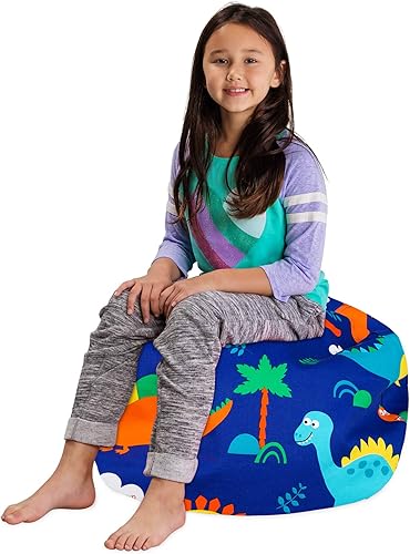 Miniatura 270 de Posh Stuffable - Sillón puff con almacenamiento para niños, contenedor de animales de peluche, organizador de juguetes de niños Lienzo Burbujas Azul