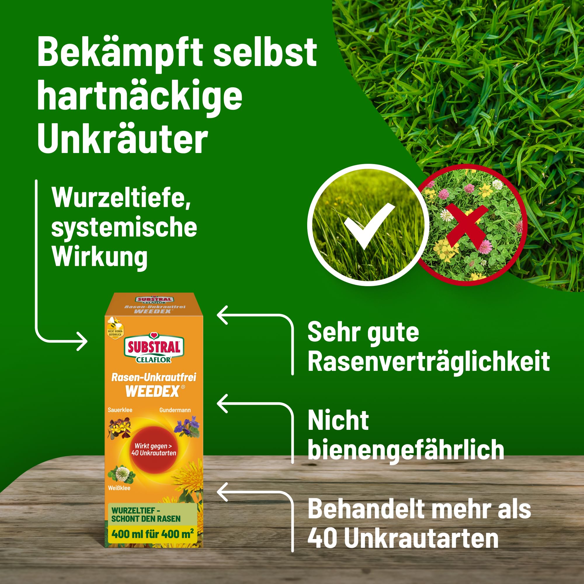 Substral Celaflor Rasen - Unkrautfrei Weedex 400ml Konzentrat