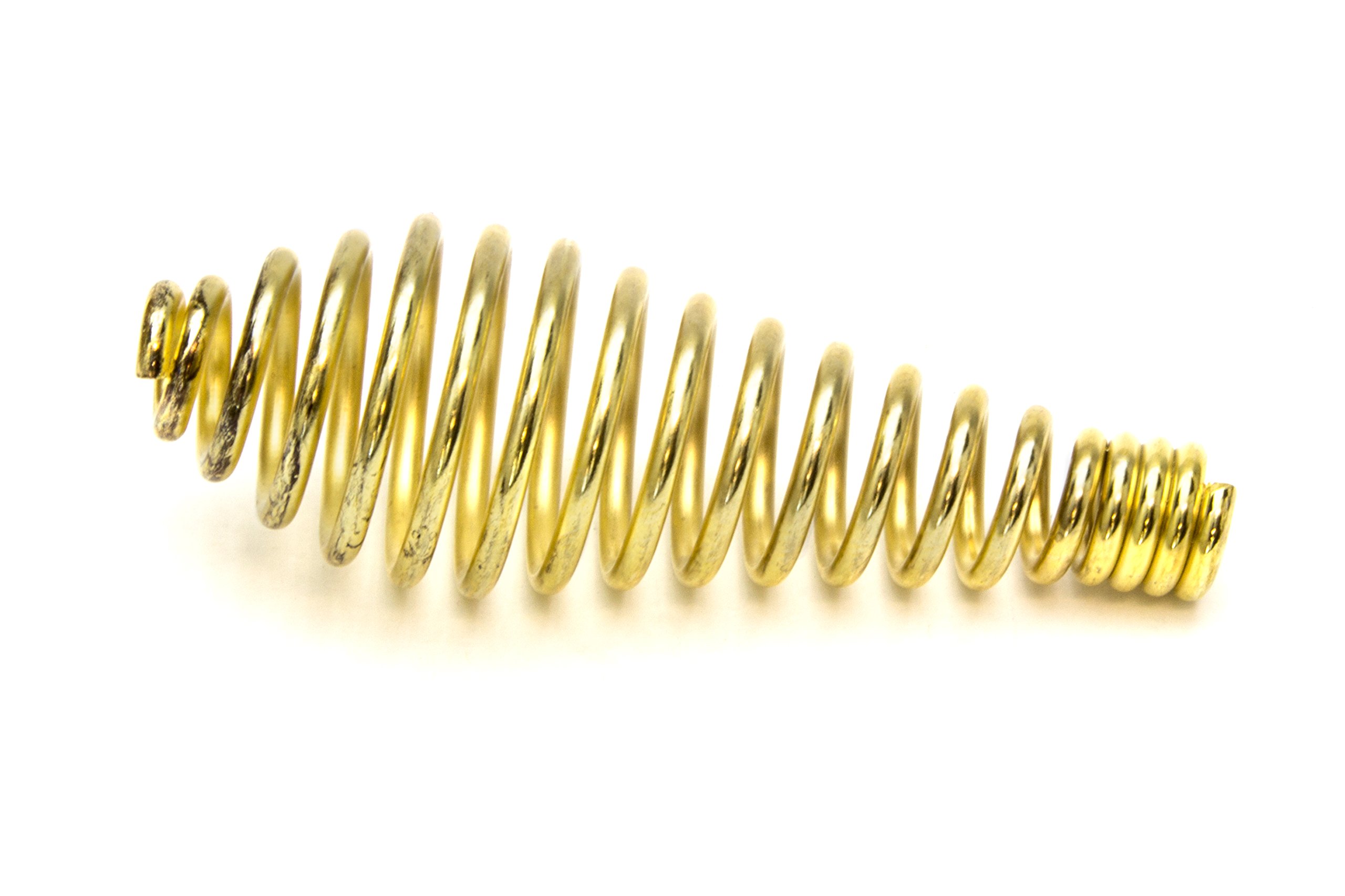 Spring Stove Handle, Brass Finish, Tapered at one end. Max Diameter: 1-1/2", Length: 4-1/4", Fits 3/8" Rod. for use with BBQ Grills, Smokers, Furnaces, Coal/Wood/Pellet Stoves, Boilers.